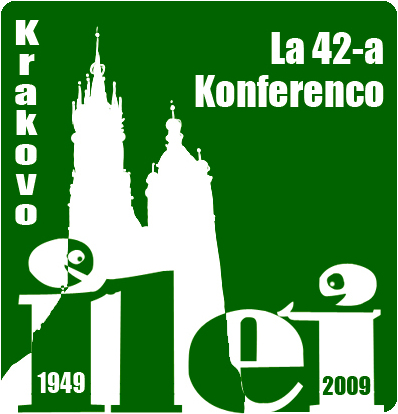 Emblemo de la konferenco en Krakovo: bazilikaj turoj ĉe emblemo de ILEI.