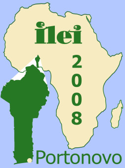 Emblemo de la konferenco en Porto Novo: mapo de Afriko kaj Benino.